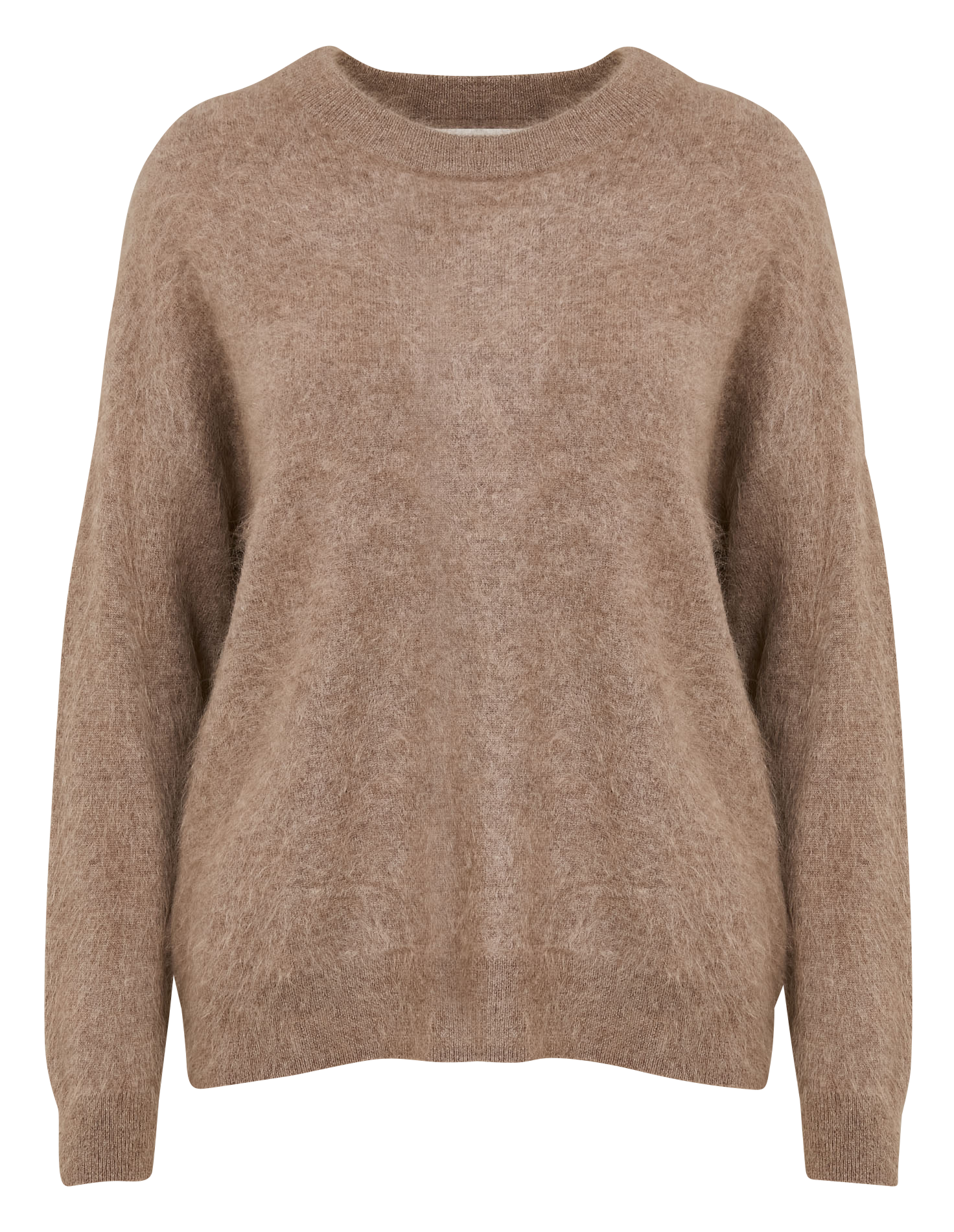 MARINETTY - Pull droit en laine mélangé| Marron