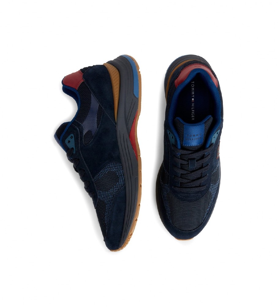 Tênis Tommy Hilfiger Modern Prep II Mix em couro azul-marinho
