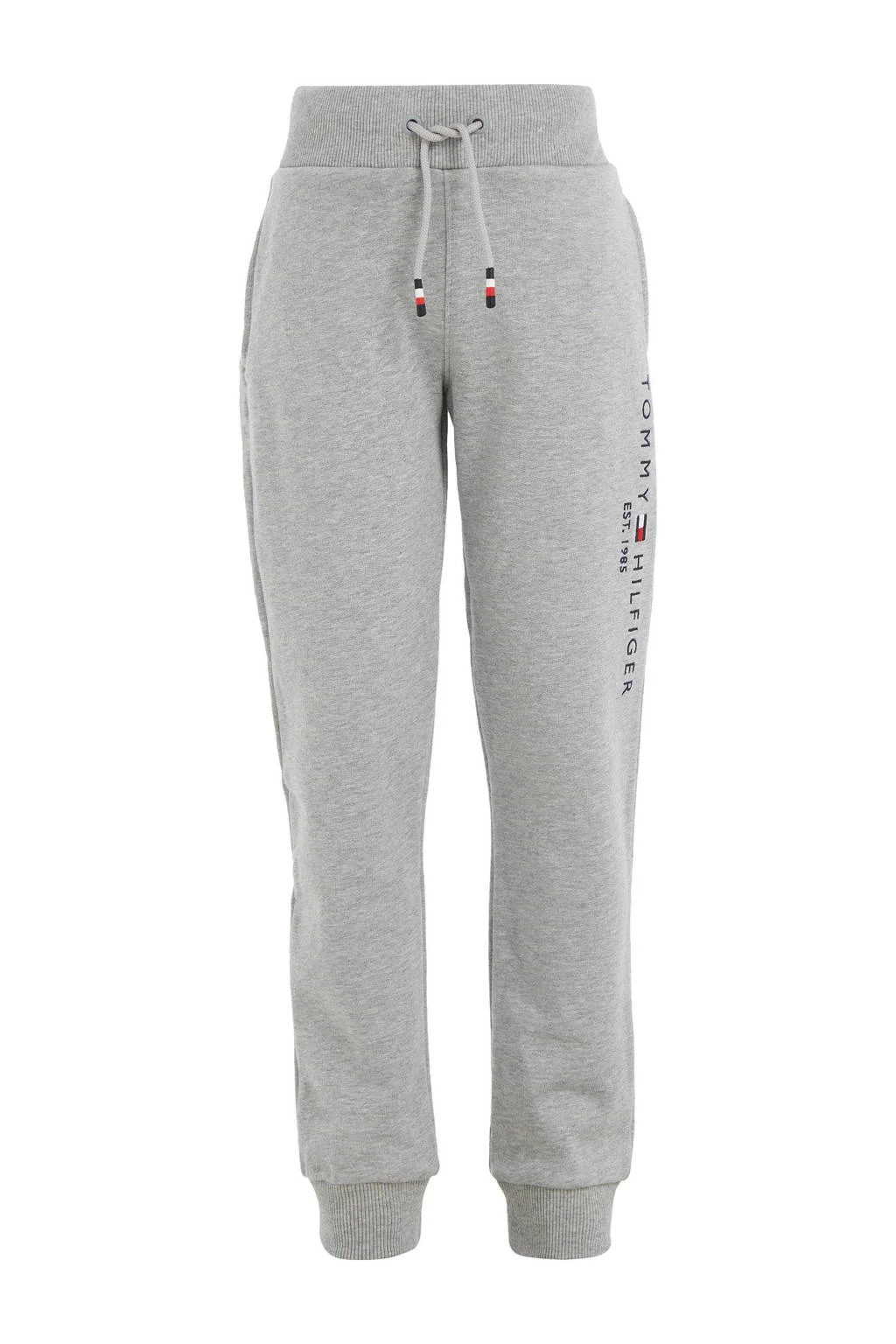 Tommy Hilfiger joggingbroek van katoen lichtgrijs melange/rood/donkerblauw