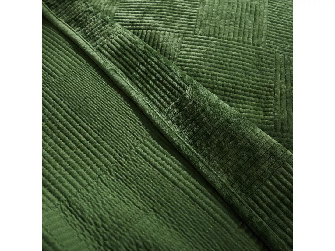 Jeté de lit Quadron Vert Foncé Polyester 200x220