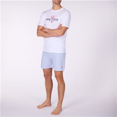 Pyjama short homme motif homard