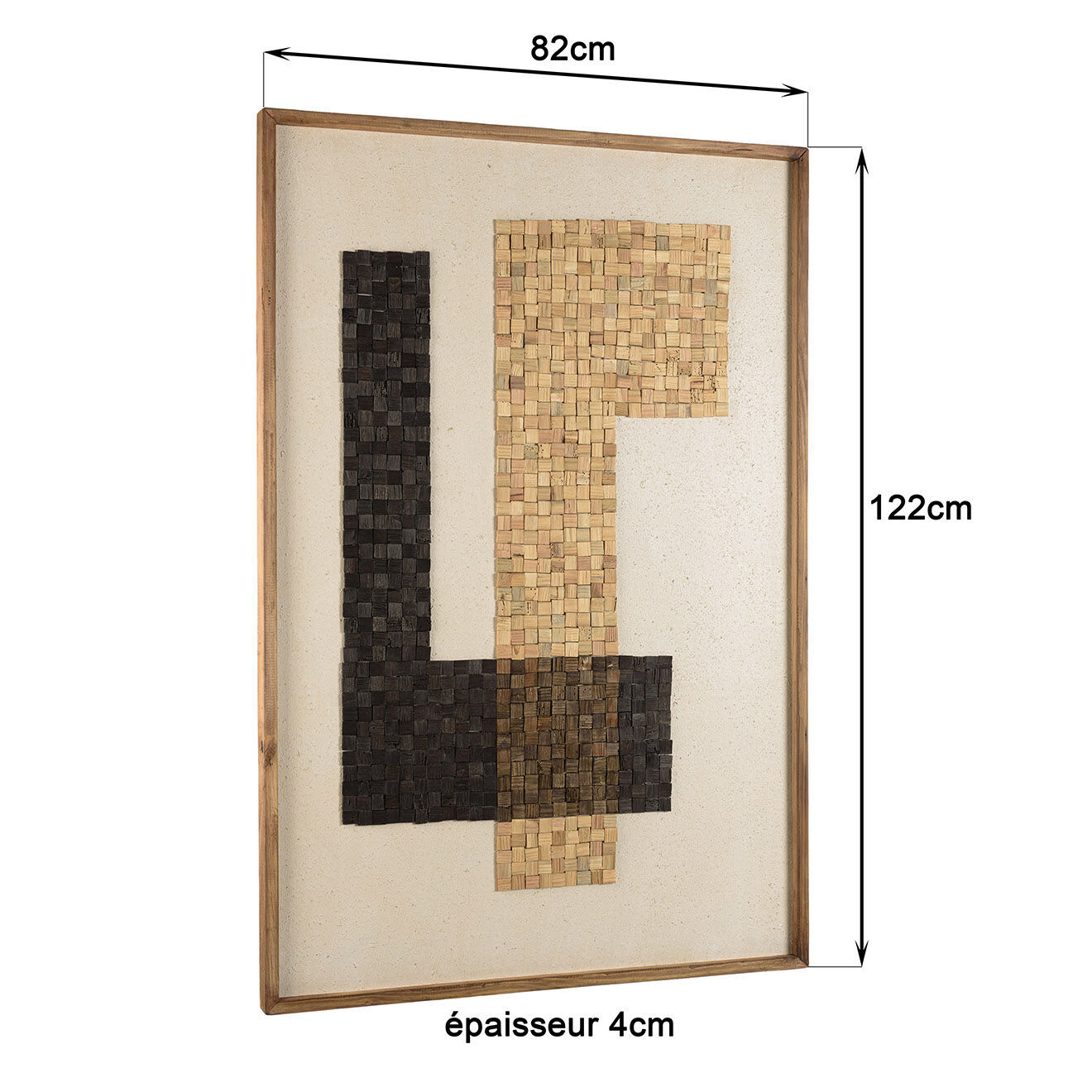 Macabane Décoration murale Mosaïque beige/noir - 82x122 cm