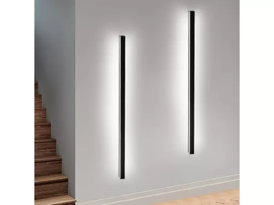 NETTLIFE Ensemble de 2 appliques muralesd'intérieur noir 100 CM éclairage mural moderne couloir 32 W