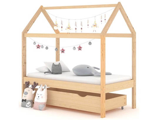 VIDAXL - Lit enfant Lit classique d'enfant avec tiroir bois de massif 70x140cm