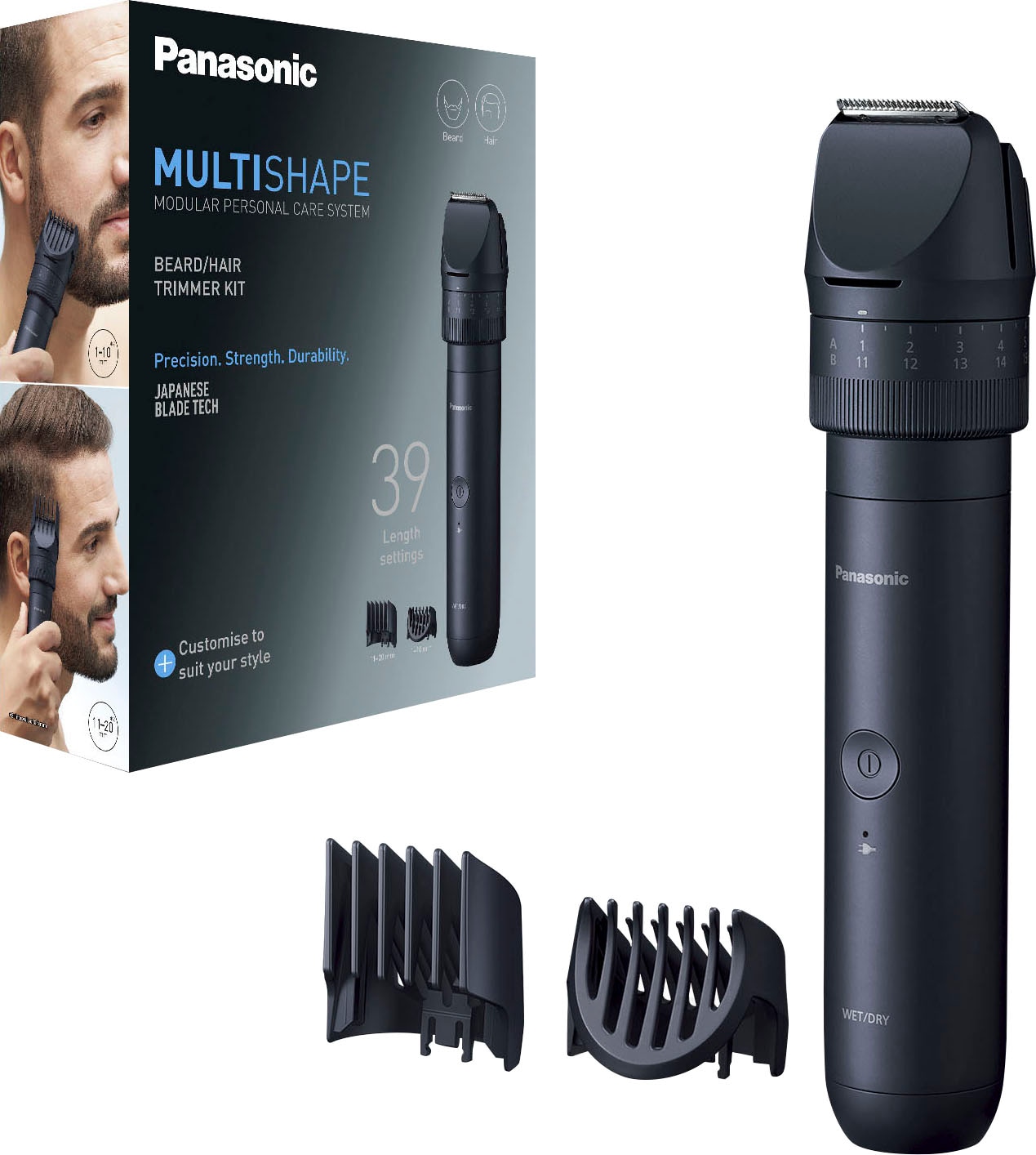 Panasonic Haar- und Bartschneider »Multishape ER-CKN1-A301 Multifunktionstrimmer (NiMH-Akku)« 2 Aufsätze Starter Kit Bart & Haare
