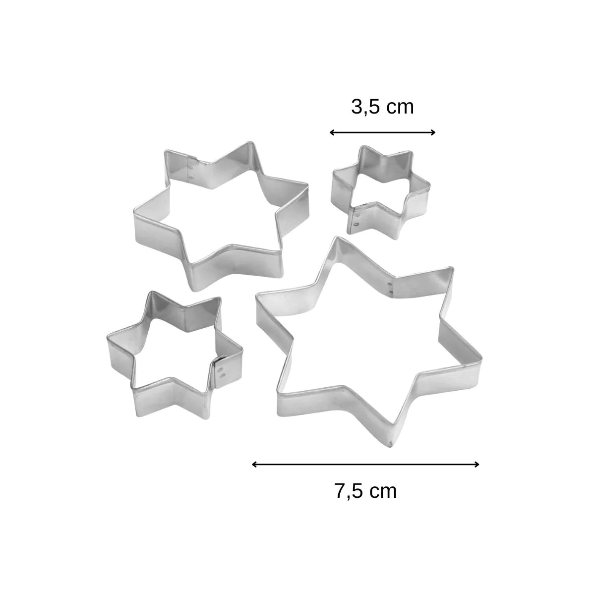 Lot de 4 emporte-pièces de Noël en forme d'étoiles Emporte-pièces Zenk