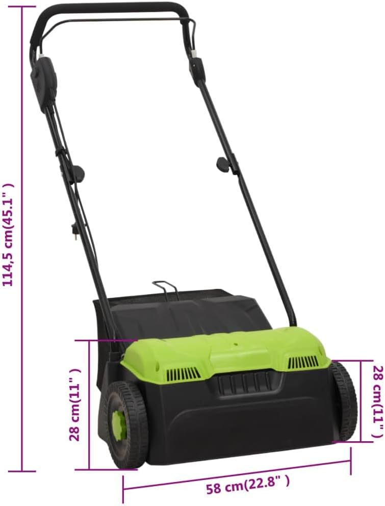 vidaXL 2-in-1 Elektro Rasenlüfter, Vertikutierer Variable Arbeitstiefe, Rasenvertikutierer 36cm Arbeitsbreite, Rasenbelüfter Kombi Gerät Rasenpflege, 1500 W