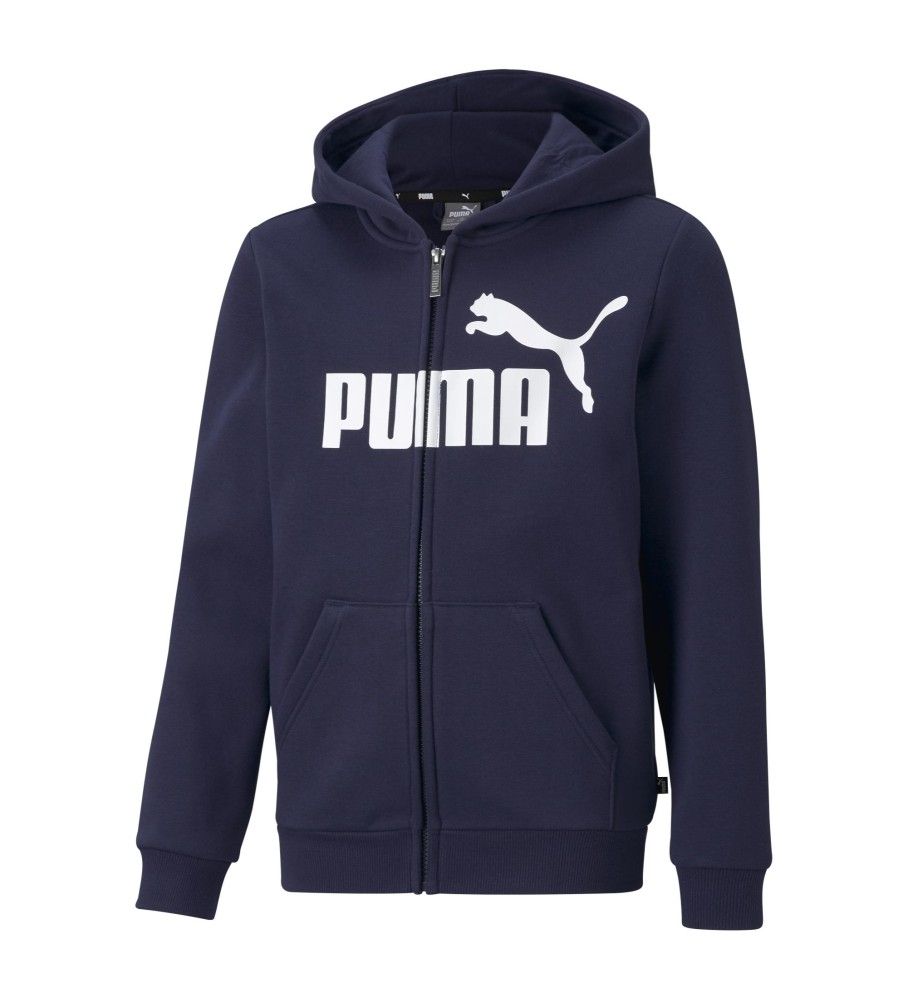 Moletom com zíper Puma Essentials Big Logo, azul marinho