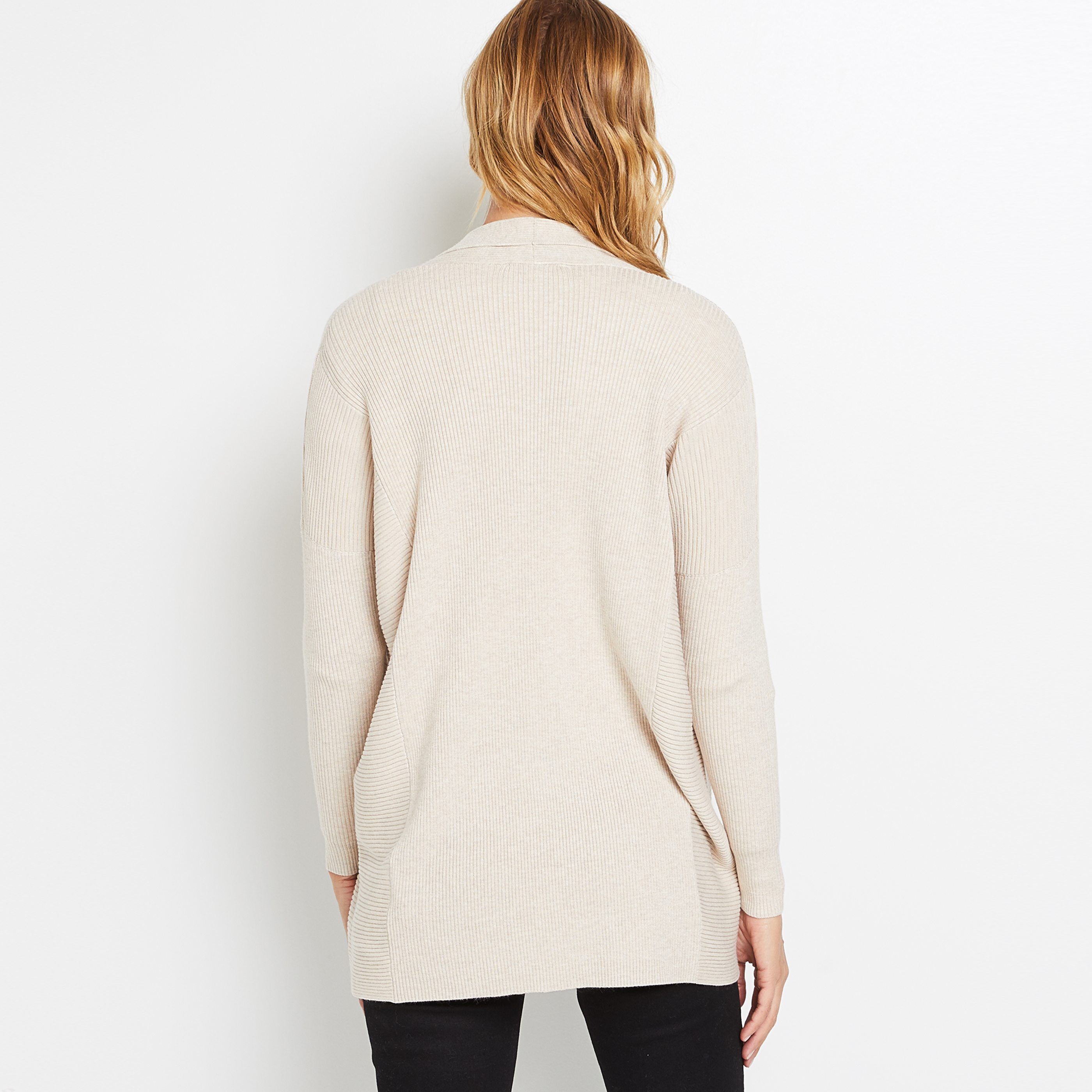 Gilet mi-long femme - BEIGE