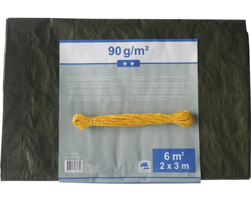 Geweven zeildoek 90 g/m² groen/zwart 2x3 m
