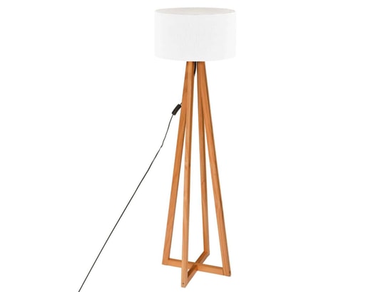 PEGANE - Lampadaire salon Lampadaire en bois coloris blanc - diamètre 39,5 x h. 141 cm