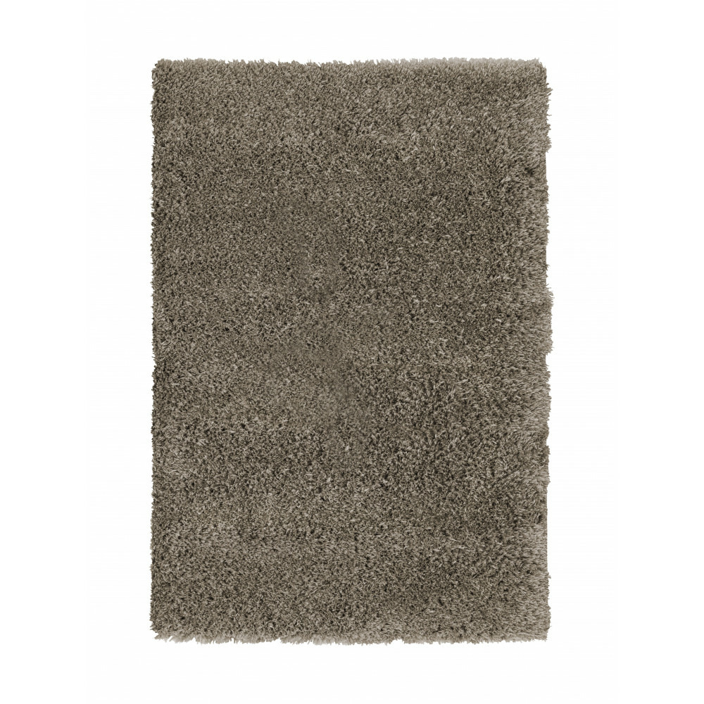Tapis salon, chambre unis taupe shaggy à poils longs et doux 100x150cm- décoration- mobilier d'intérieur
