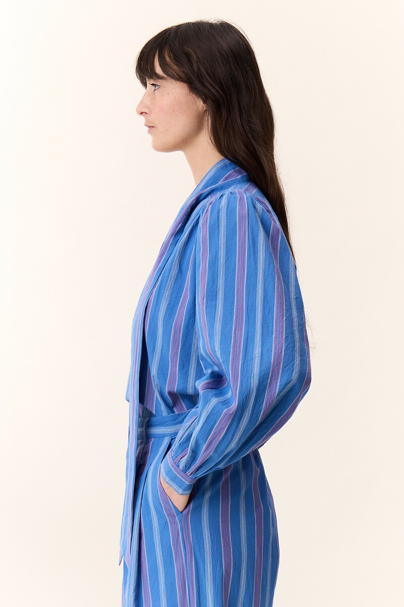 LEON & HARPER<br>Blusa listrada com gola laço CILIAN