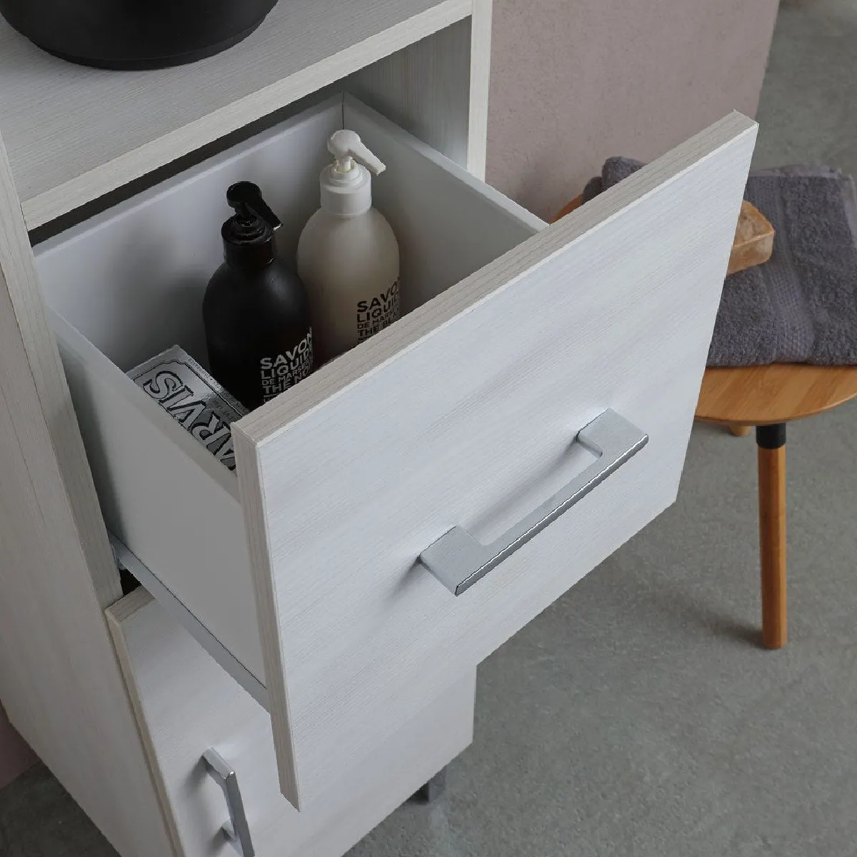 Kiamami Valentina Colonne de salle de Bain - 190 cm - Chêne Blanc