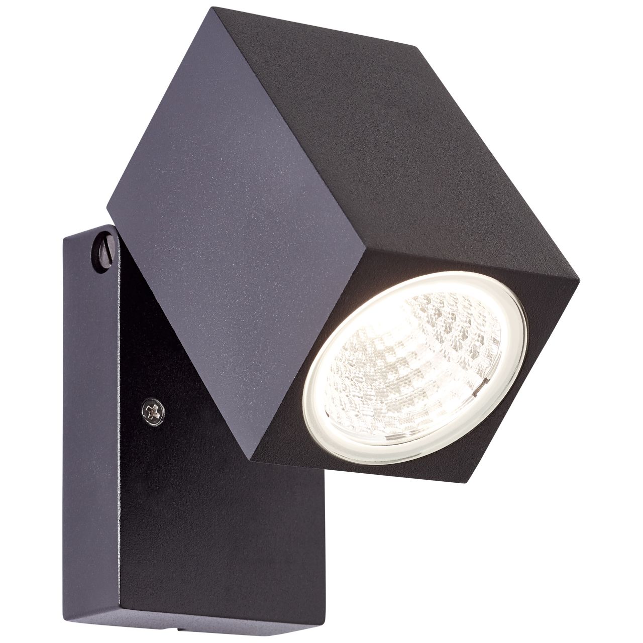 BRILLIANT Burk LED Außenwandstrahler schwarz | 1x LED integriert, 6W LED integriert, (Lichtstrom: 600lm, Lichtfarbe: 3000K)