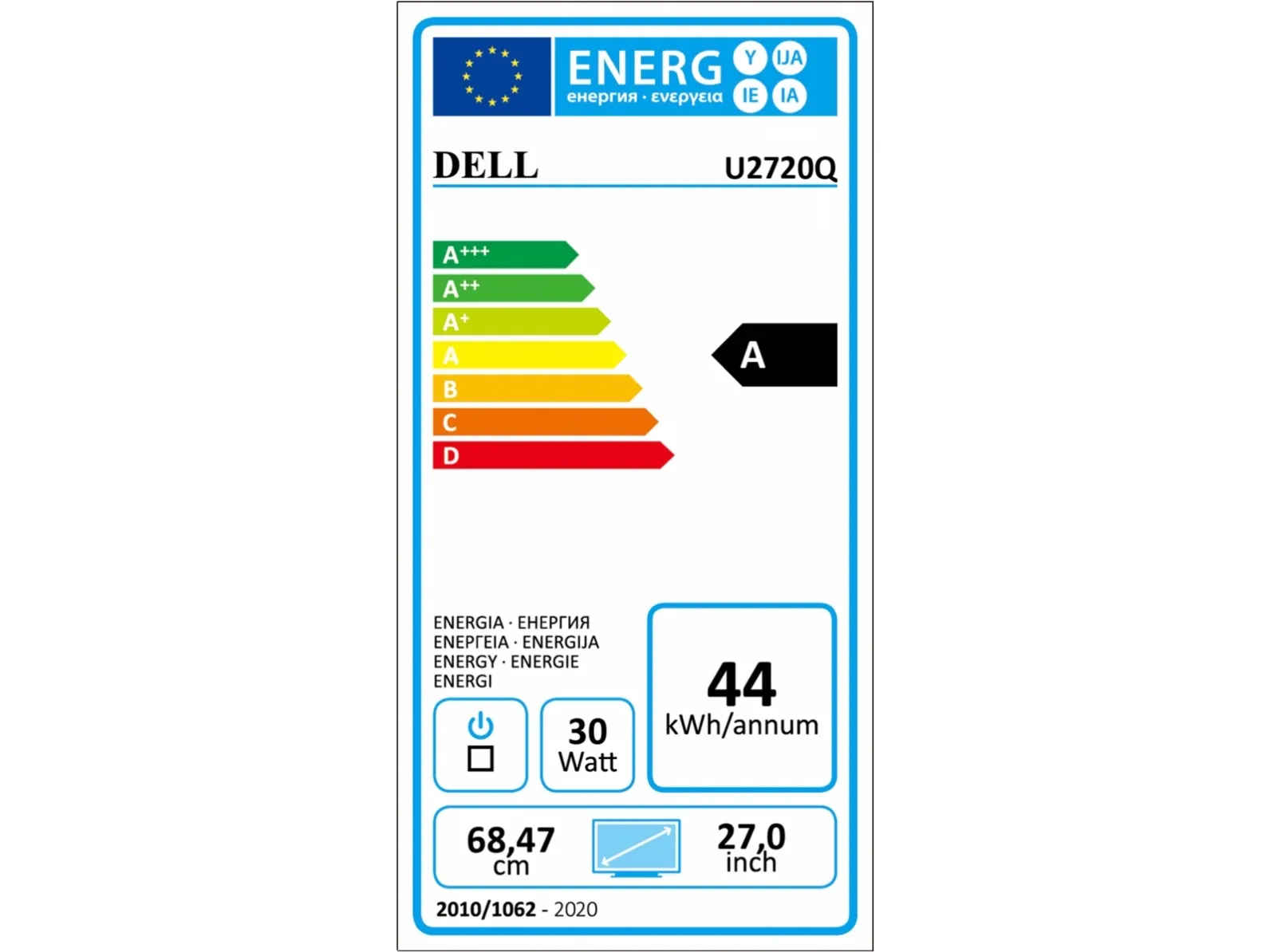 [OUTLET] - Dell UltraSharp U2720Q - LED-skærm - 27