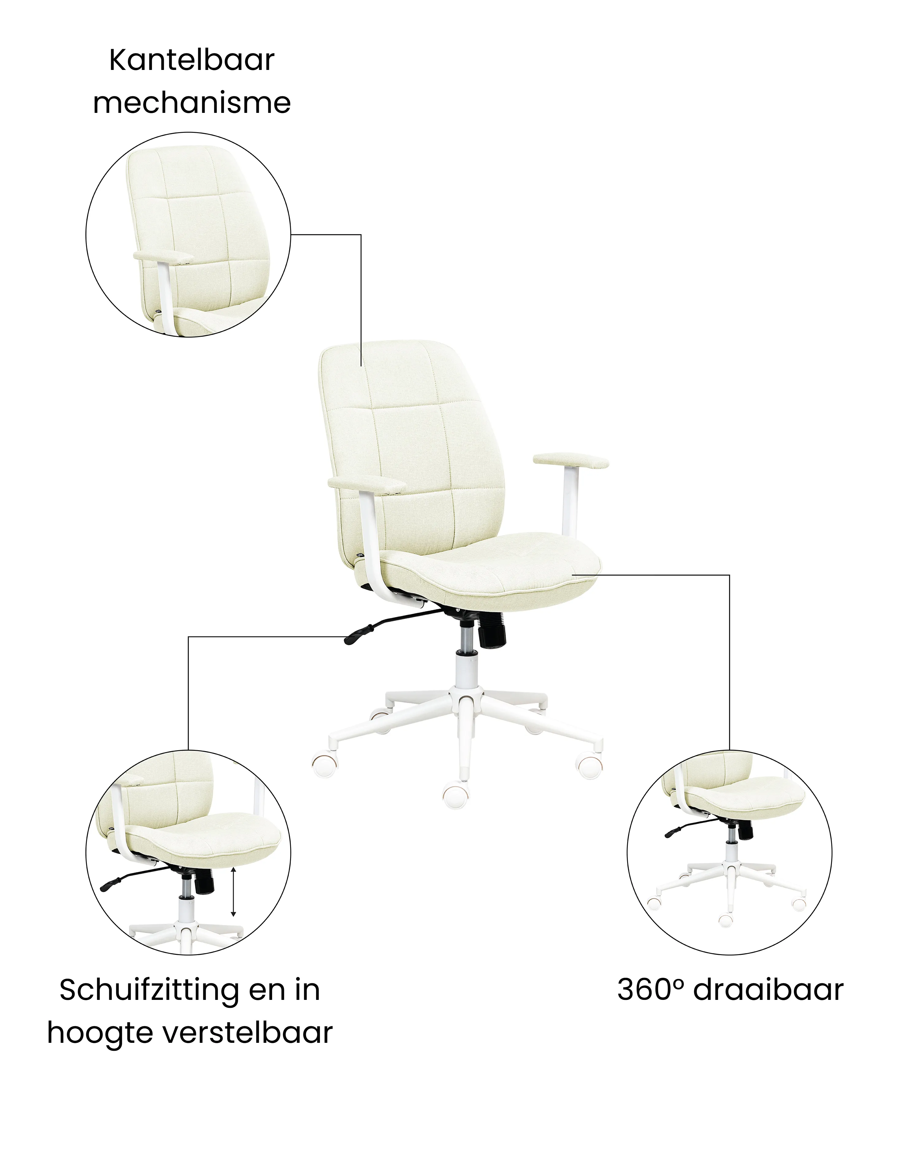 Bureaustoel CARLTON Stof Mintgroen