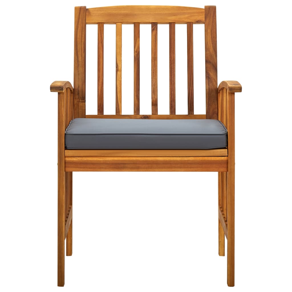 Mobilier à dîner de jardin 7 pièces avec coussins acacia solide
