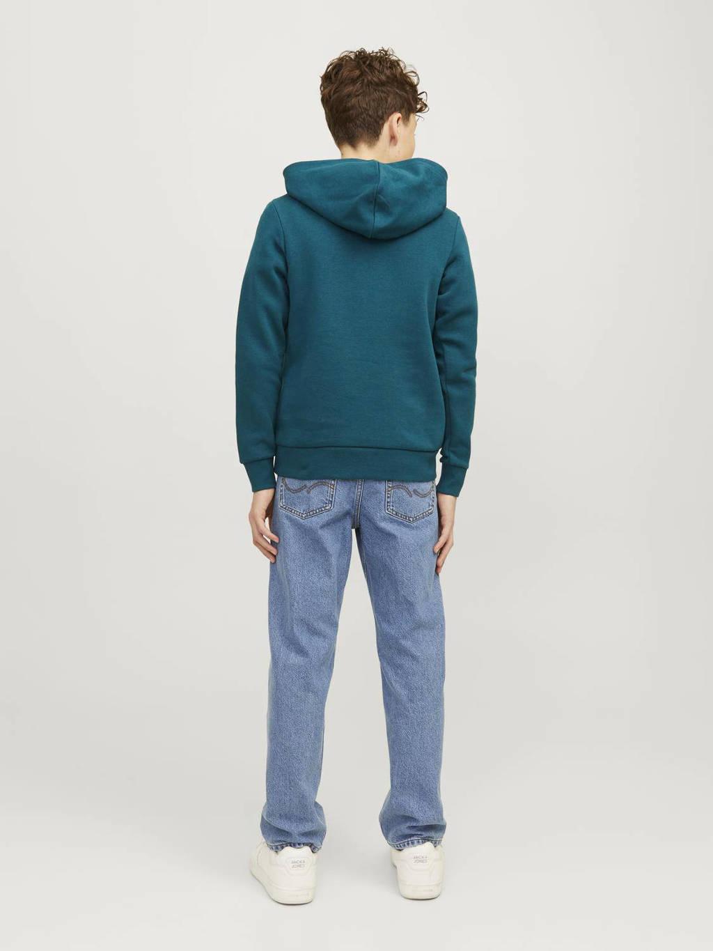 JACK & JONES hoodie JJELOGO met logo petrol