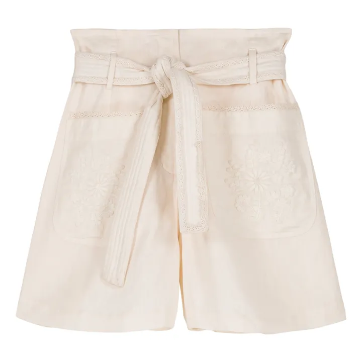 Louise Misha Short Rhea Coton et Lin - Collection Femme | Crème