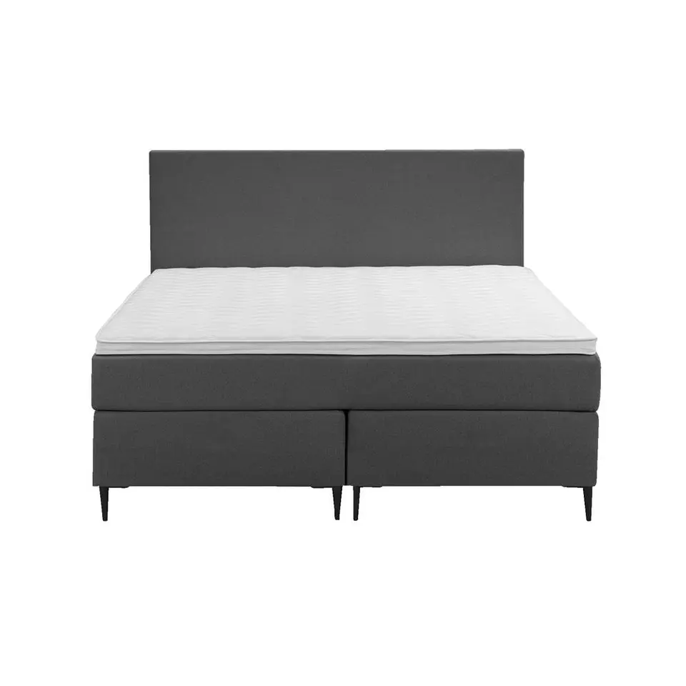 Boxspring Liv egaal - antraciet - 140x200 cm - slanke poot