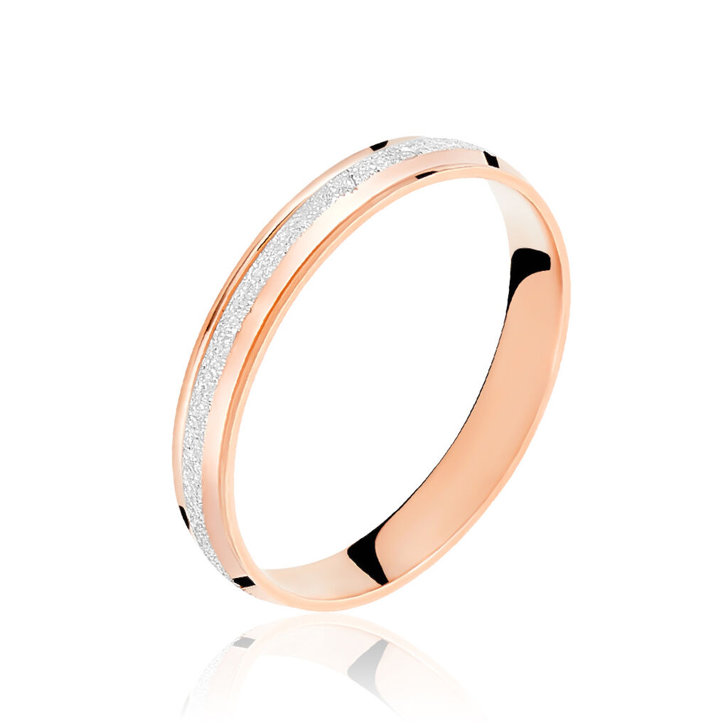 Alliance Caroline Sablee Demi Jonc Classique Or Bicolore