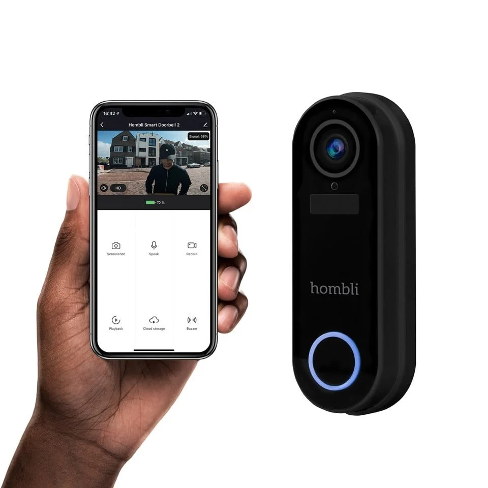 Hombli - Smart Doorbell 2 Promo Pack (Doorbell 2 + Chime 2) Black - BUNDLE with 2x
