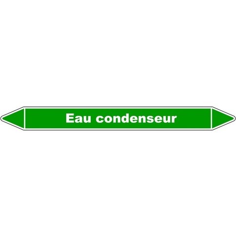 Marqueur tuyauterie - Eau condenseur - Vinyle laminé - NFX 08-105