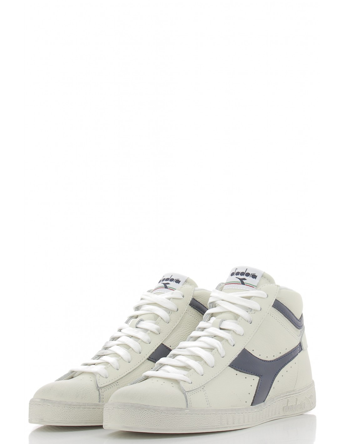 diadora Sneakers montantes mixte game l hi waxed cuir blanc/bleu