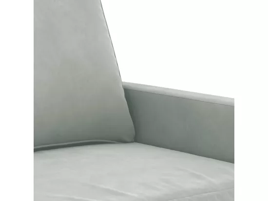 Canapé à 3 places Gris clair 180 cm Velours