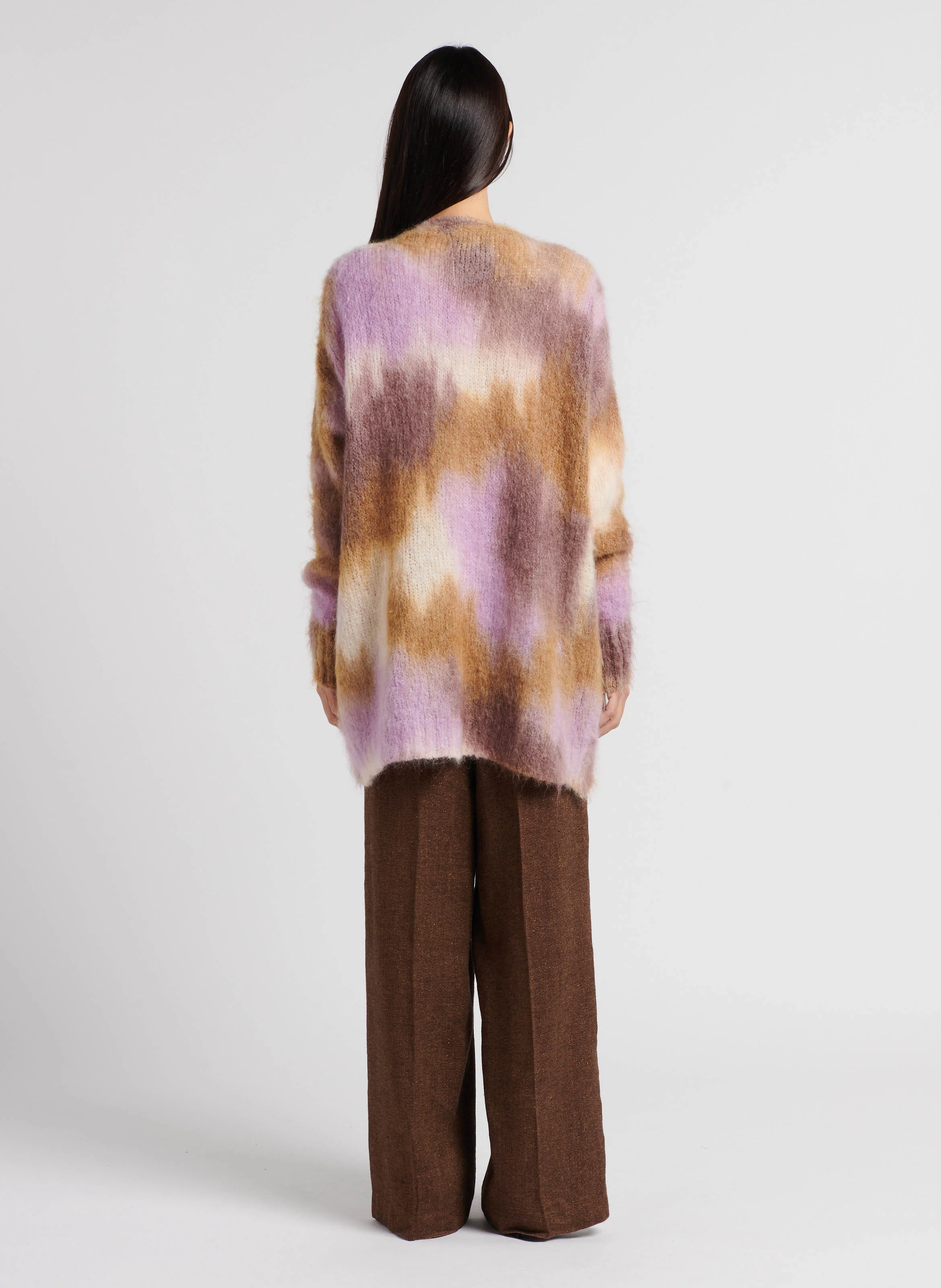 PUEBLO - Pantalon évasé taille haute | Marron