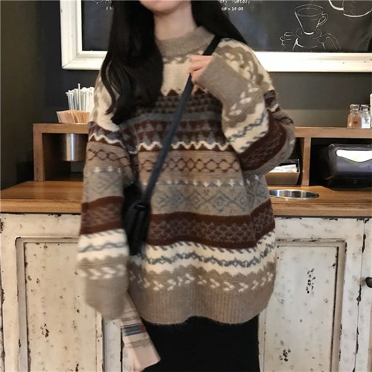 Ashlee - Oversized trui met patroon