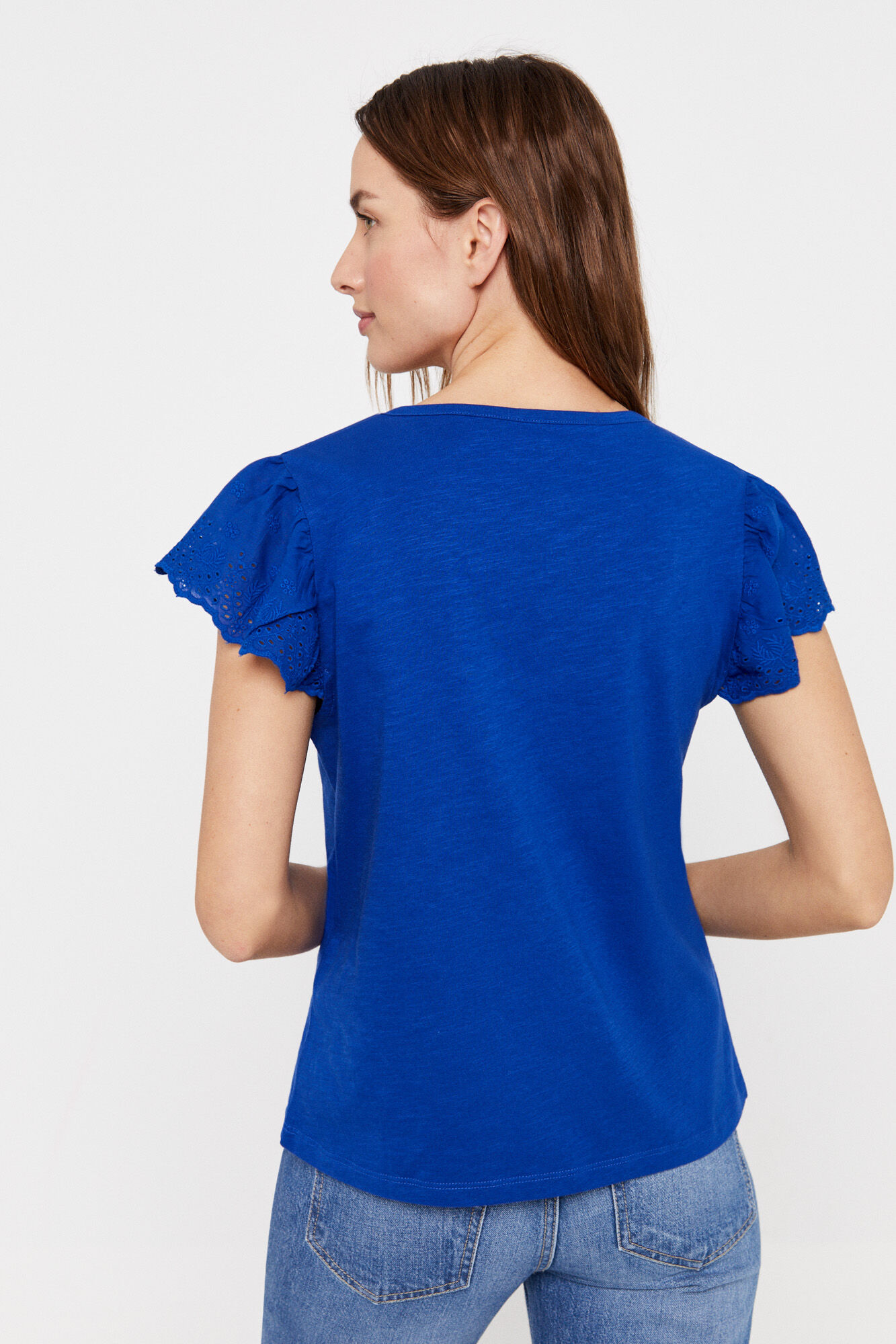 Camiseta com mangas combinadas - Azul escuro