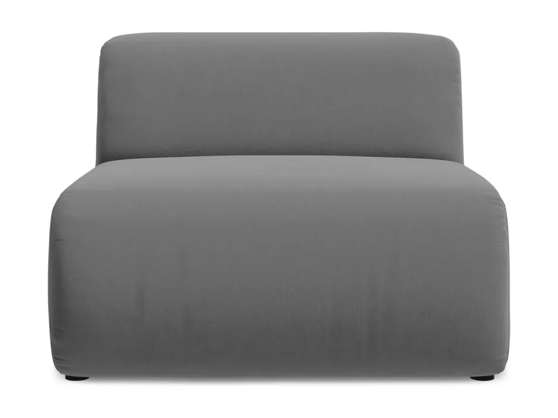 Fauteuil pour canapé modulable en velours - gris - EKAHI