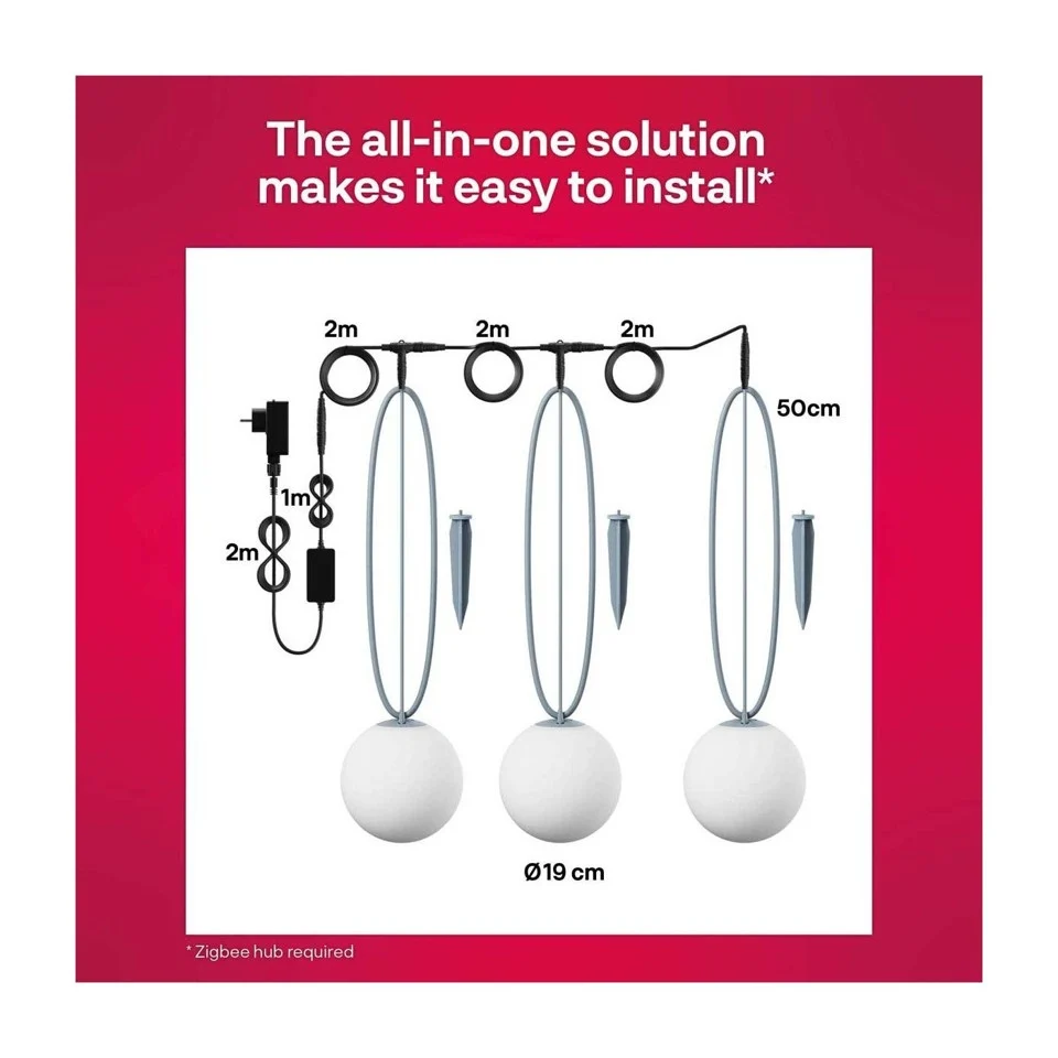 INNR - 2x Smart Outdoor Globe Light-bundtet - 3 globusser - Bundle