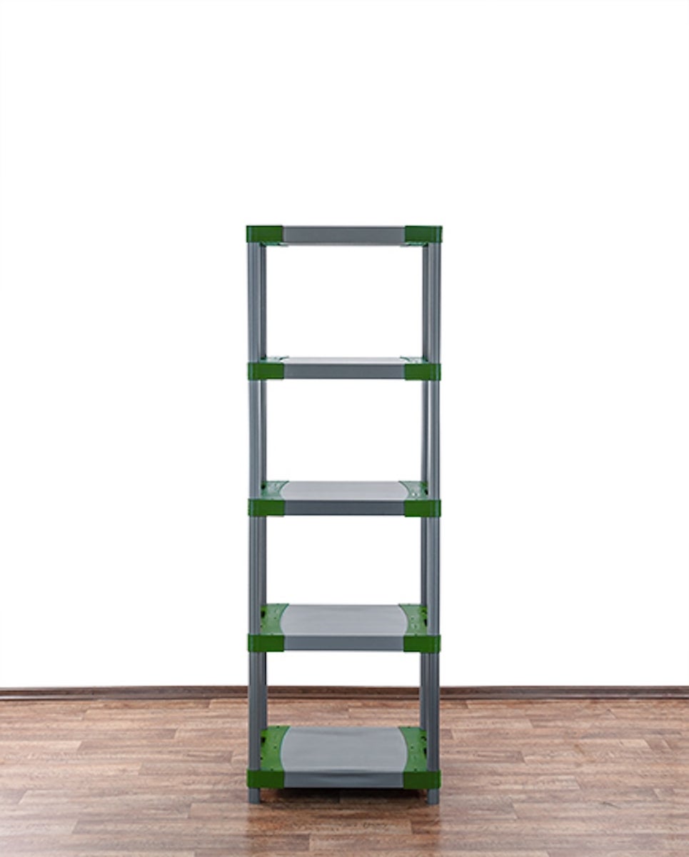 PROREGAL Plastic Plank Big Grey Bear Hoog HxBxD 180 x 60 x 46 cm Plank Draagvermogen 160 kg Grijs/Groen