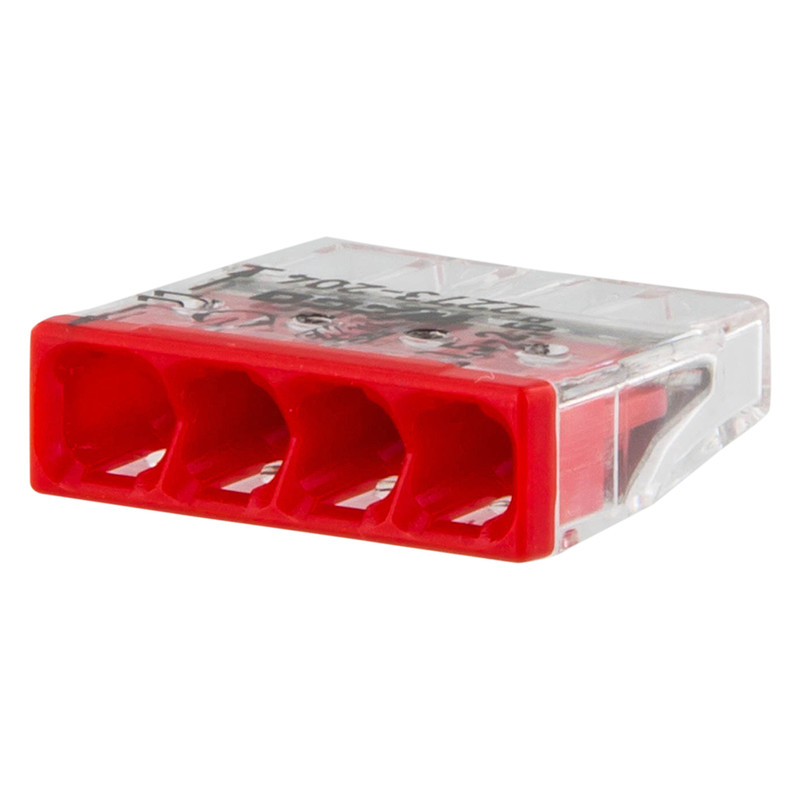 Wago lasklem 0,5 - 2,5mm² 4-polig rood