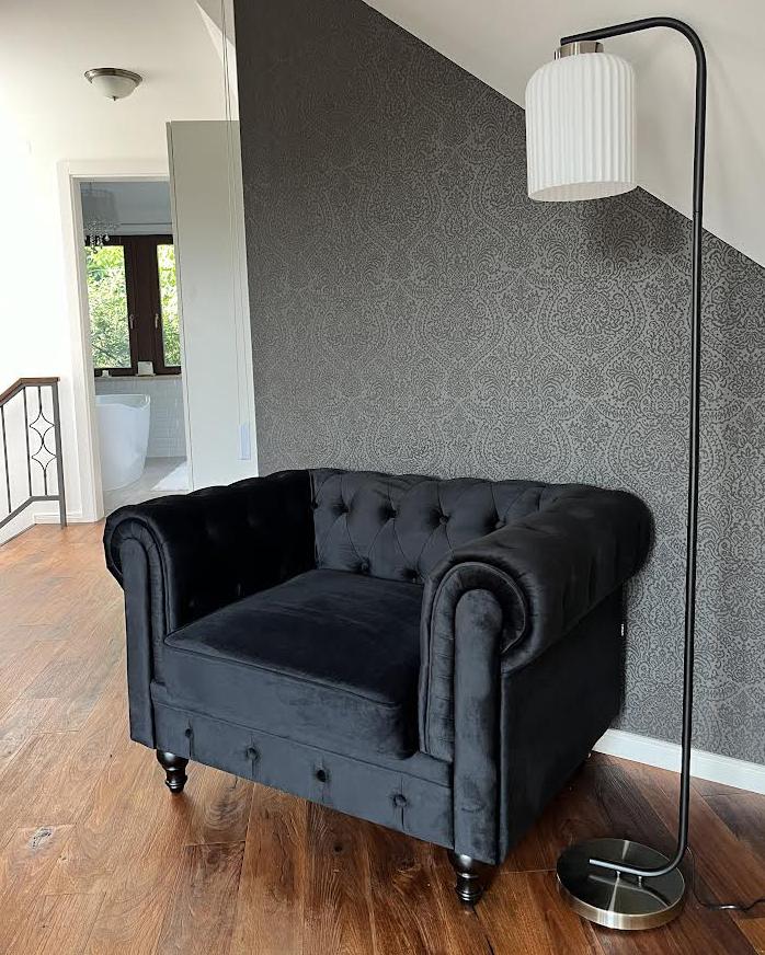 Bankenset 4-zits CHESTERFIELD Fluweel Zwart
