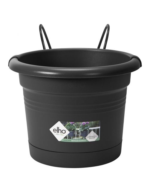 Elho Balkonbakset Green Basic All-In-1 Rond - Plantenbak - 20x26x19 cm Zwart