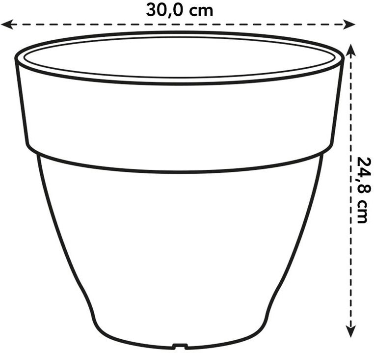 Elho bloempot Vibia Campana grijs D 29,8 H 25,8 cm