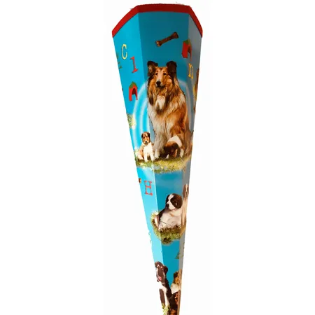 Nestler Schultüte mit Hund Lassie und Familie, 85 cm, eckig