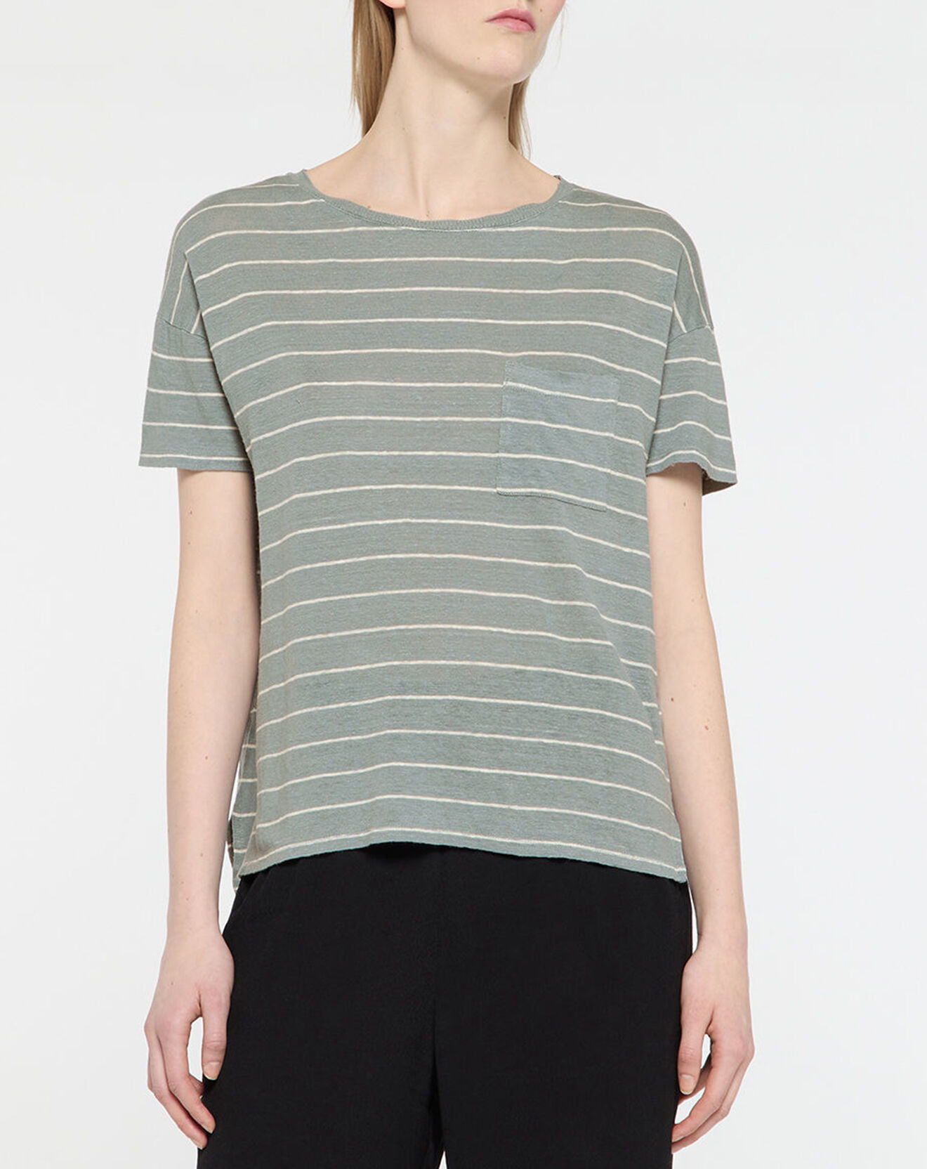 Yerse T-Shirt 100% Lin Cinthia bleu