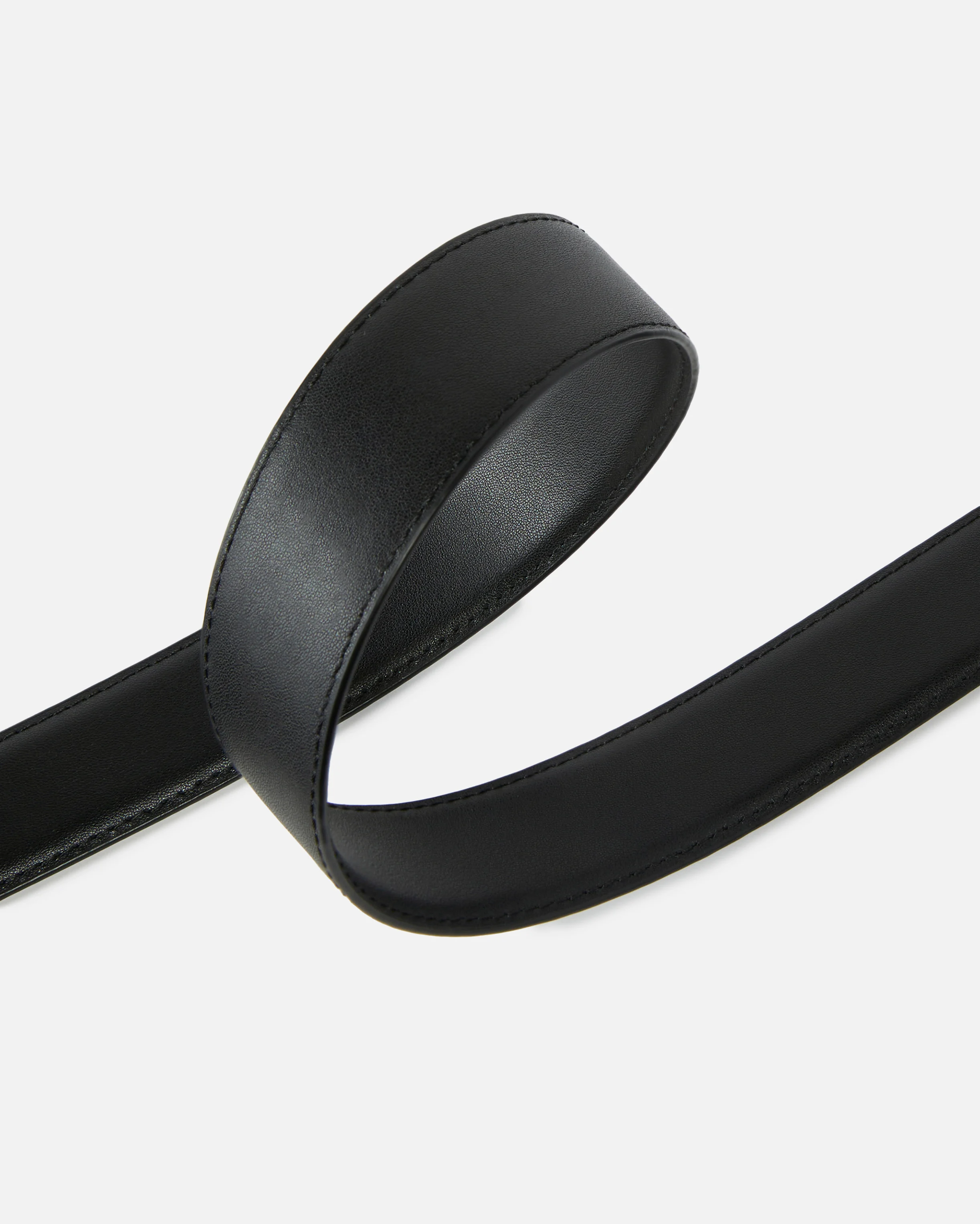 Ceinture de 3 cm avec boucle recouverte | Noir