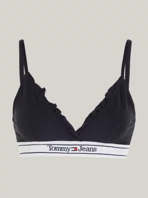 Sutiã sem bojo com faixa inferior e logo