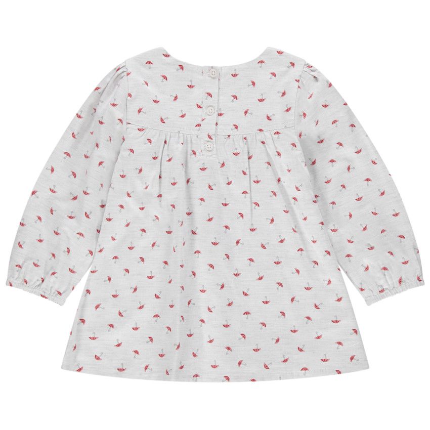 Tunique manches longues imprimée parapluies all-over - Gris clair