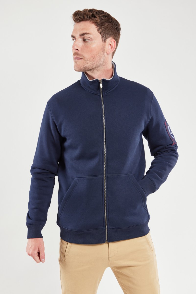 Gilet zippé avec écusson - coton