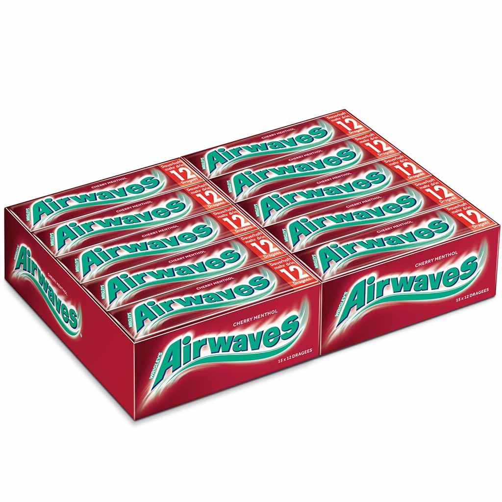Wrigleys Airwaves Cherry Menthol 30x 12er=360 Kaugummi MHD:14.10.25