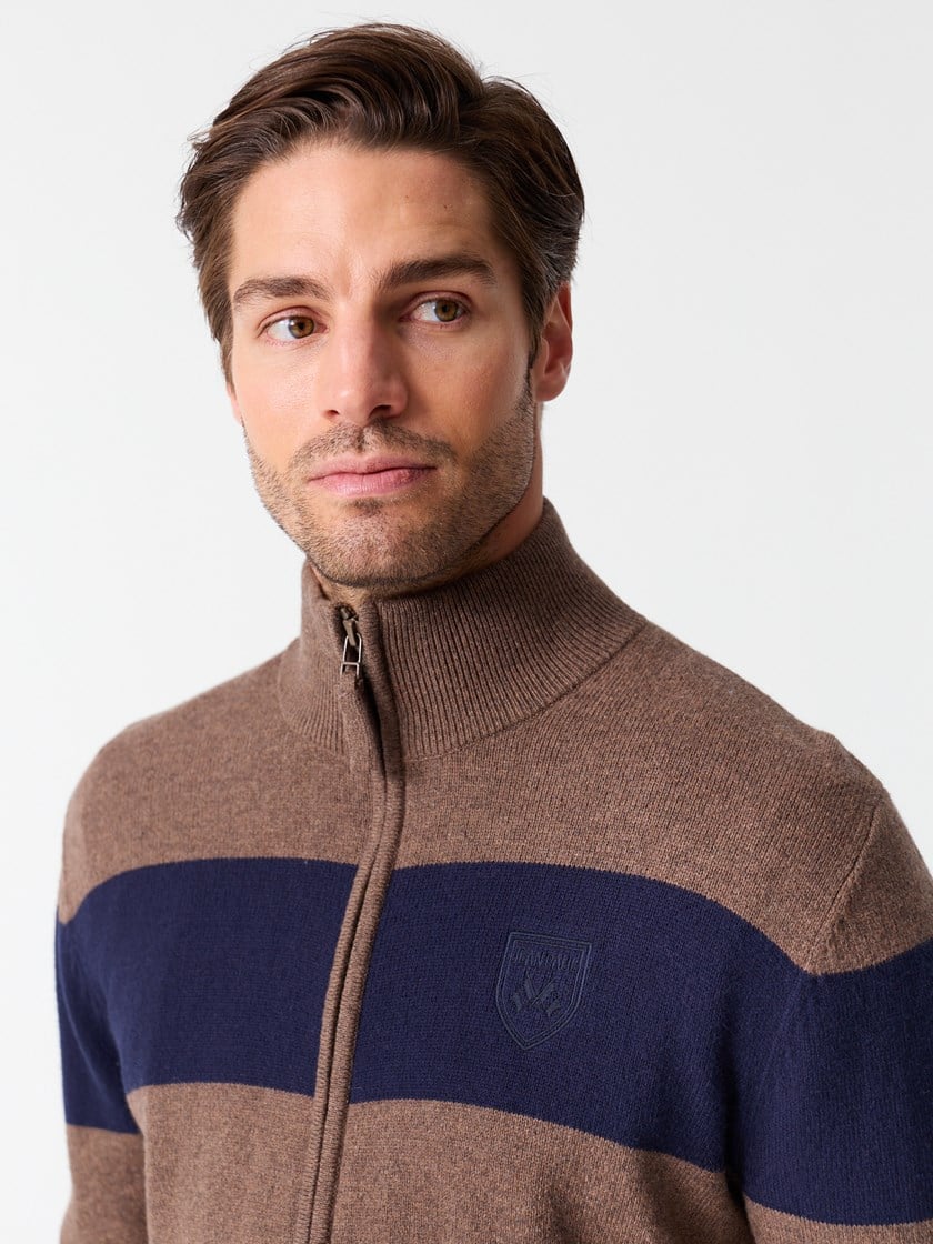 Lucien stripet cardigan Shitake