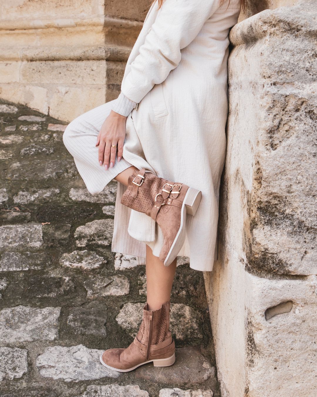 Bottines femme camel à talon - Livia