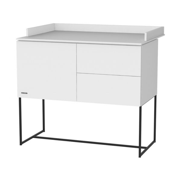 Kidsmill Modular 2 Commode 1D / 2L Mat Wit - Zwart - Mat Wit